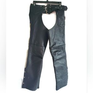 Hot Leathers Genuine Leather Motorcycle Riding Chaps Women's Size XS